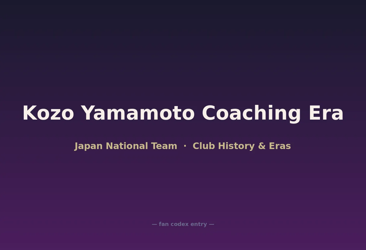Kozo Yamamoto Coaching Era