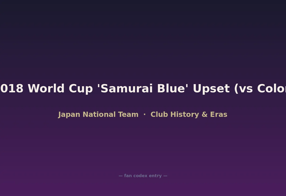 The 2018 World Cup 'Samurai Blue' Upset (vs Colombia)