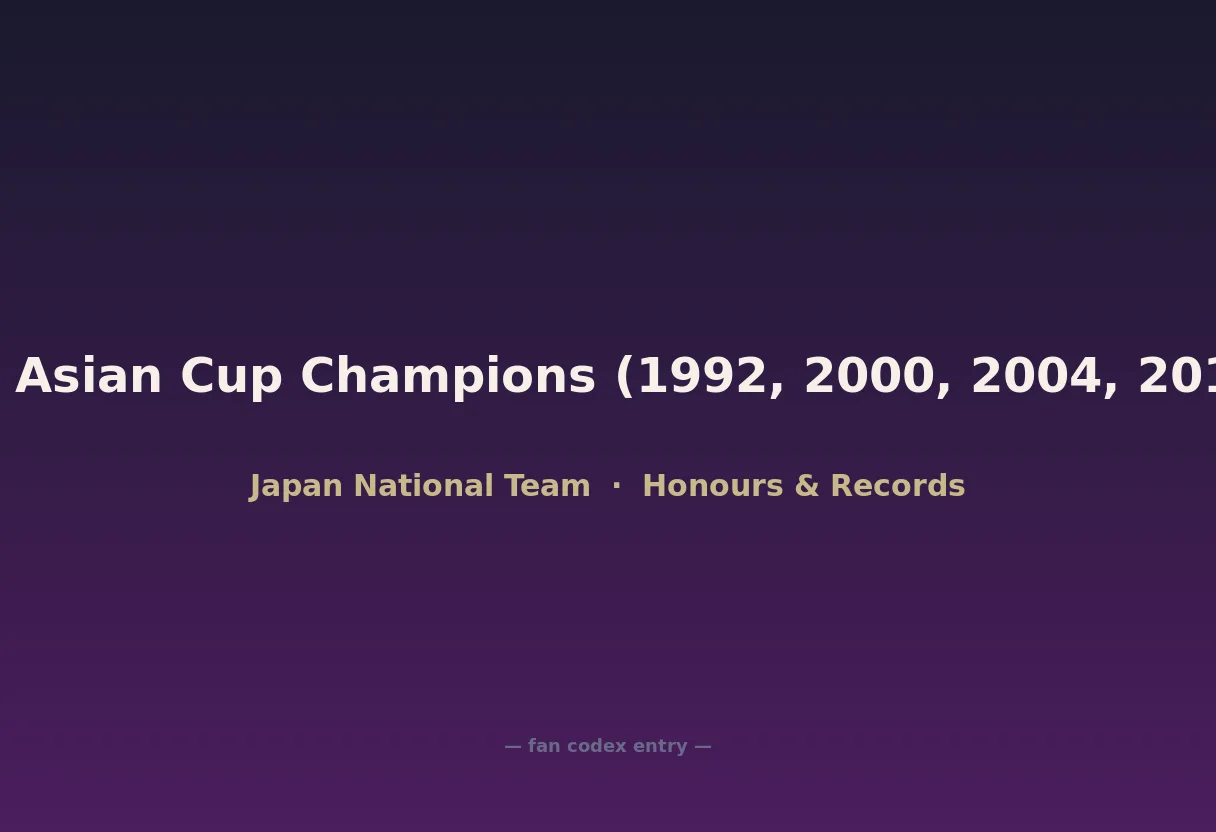 4× Asian Cup Champions (1992, 2000, 2004, 2011)