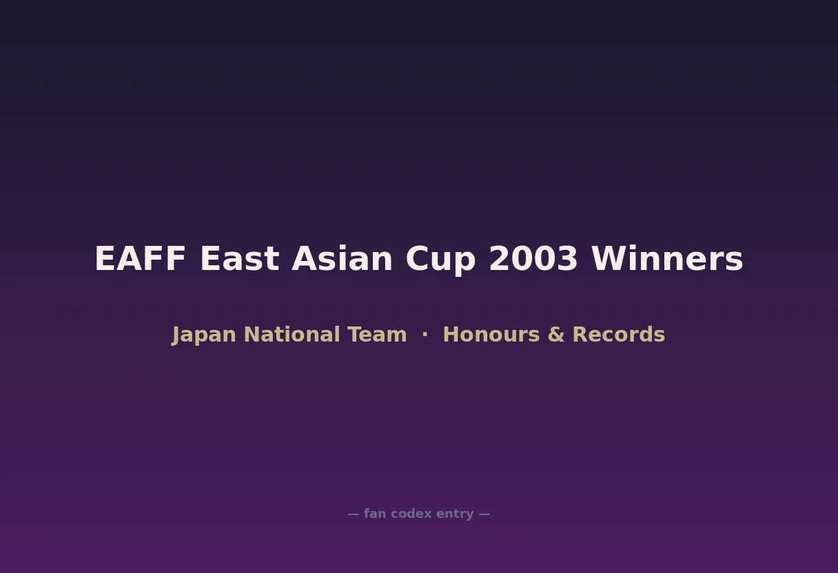 EAFF East Asian Cup 2003 Winners