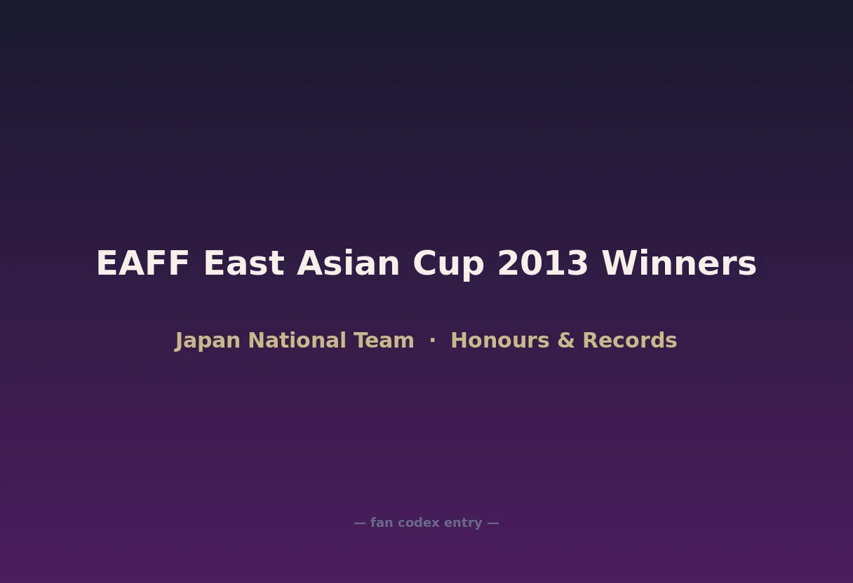 EAFF East Asian Cup 2013 Winners