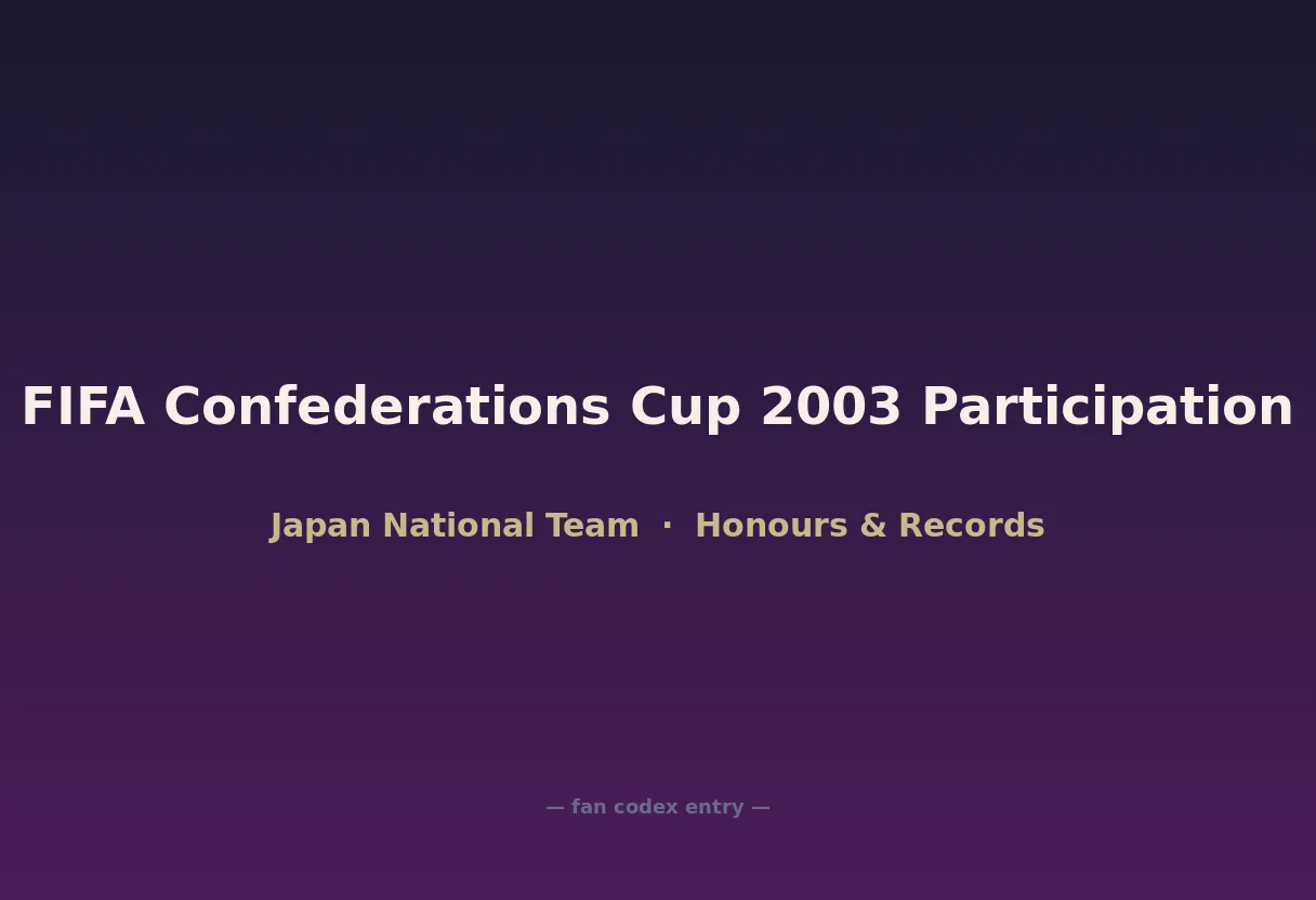 FIFA Confederations Cup 2003 Participation