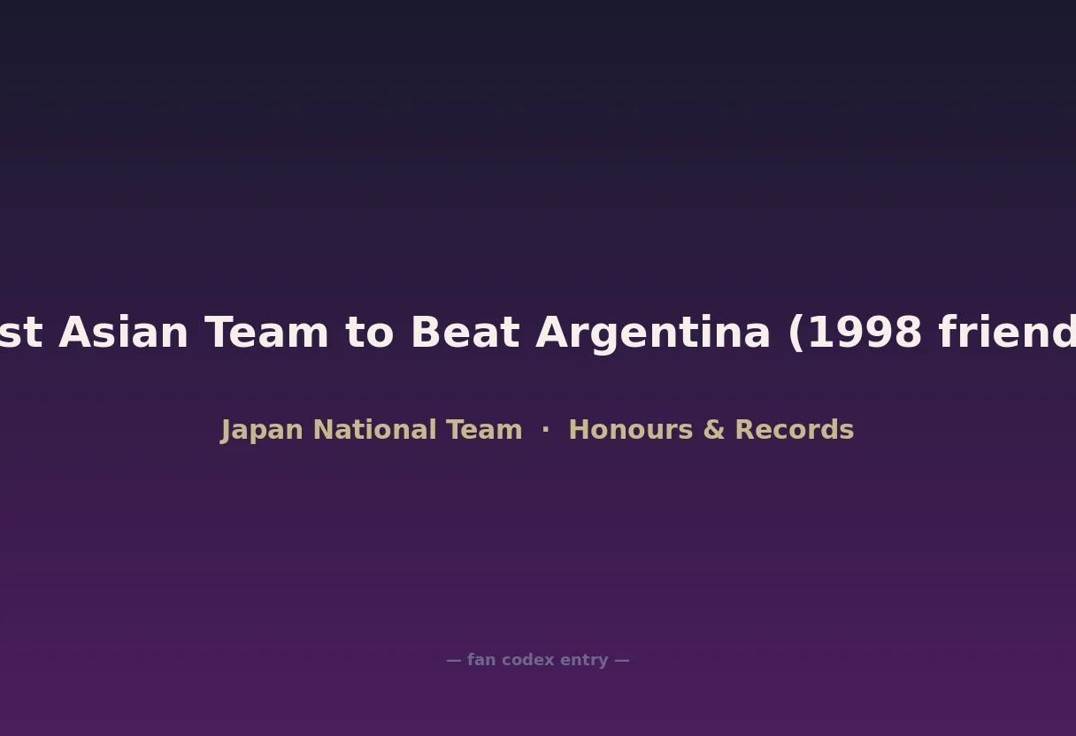 First Asian Team to Beat Argentina (1998 friendly)