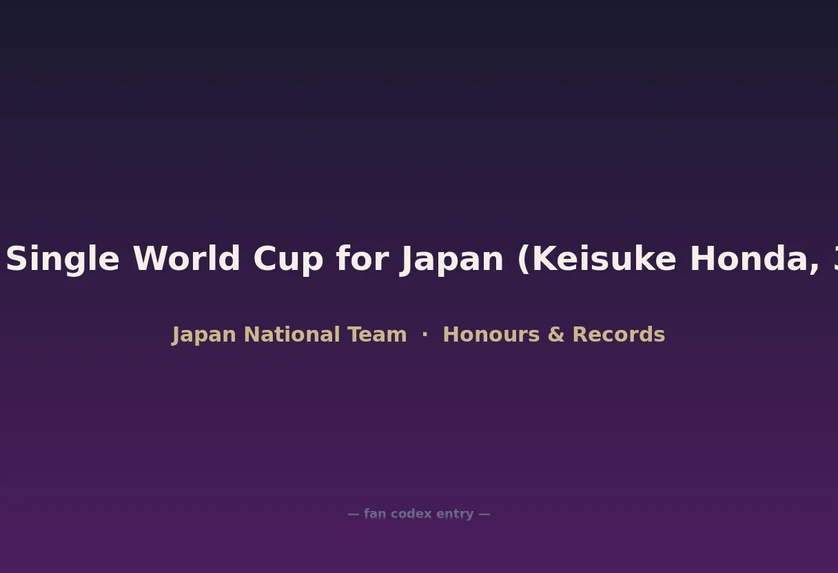 Most Assists in a Single World Cup for Japan (Keisuke Honda, 3 assists in 2010)