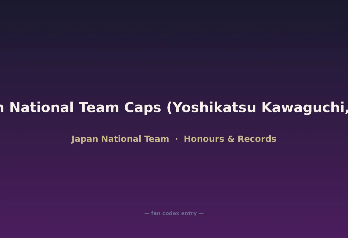 Most Japan National Team Caps (Yoshikatsu Kawaguchi, 116 caps)