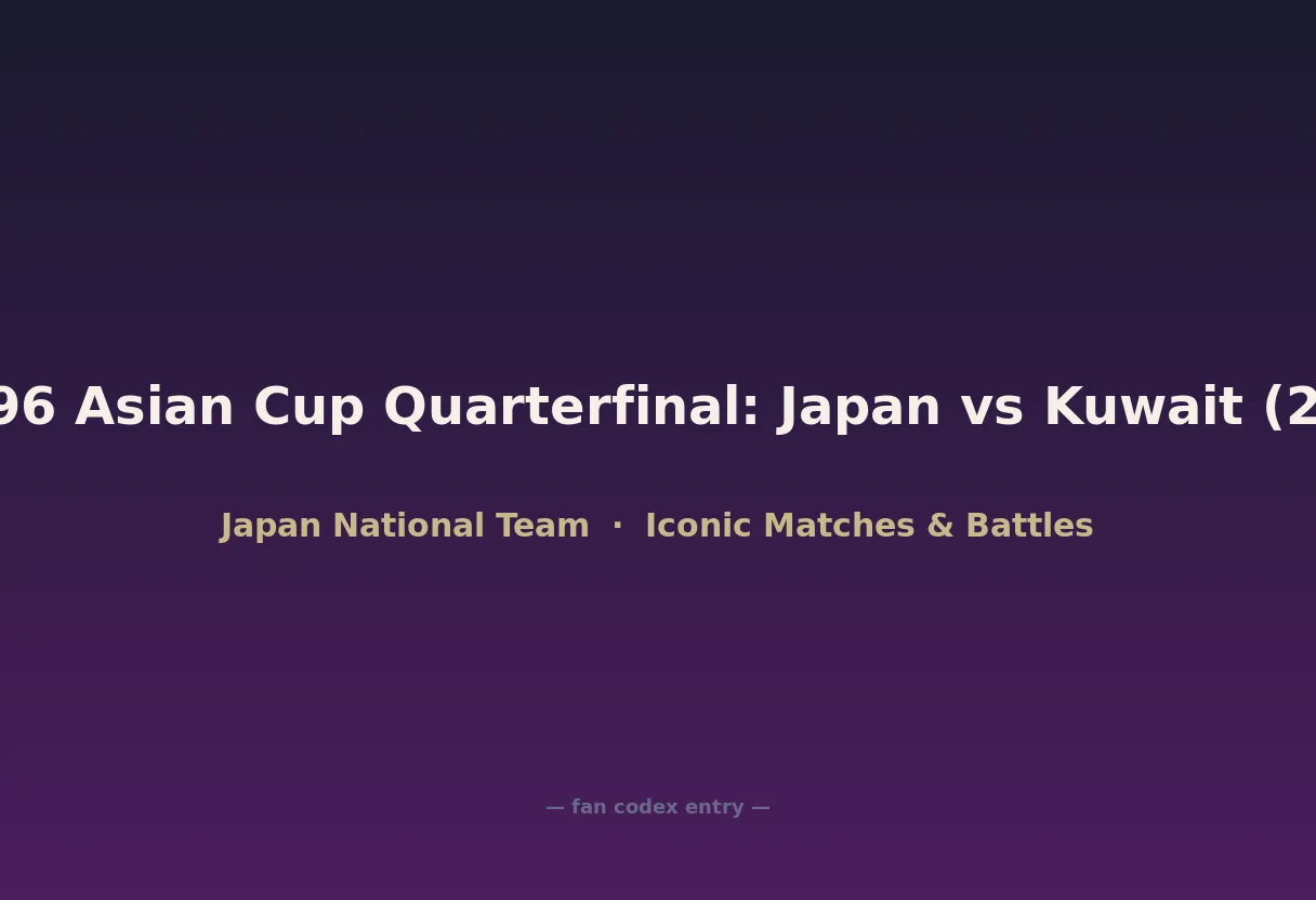 1996 Asian Cup Quarterfinal: Japan vs Kuwait (2-0)