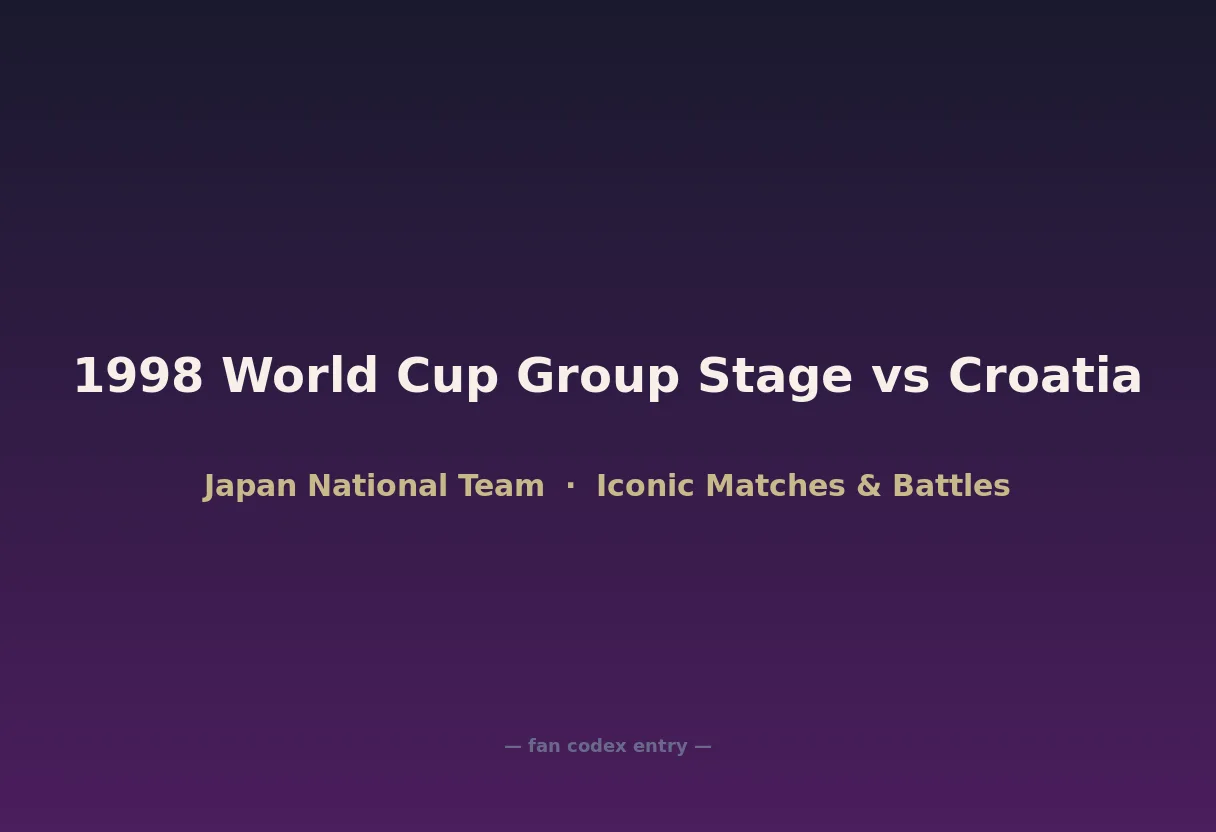 1998 World Cup Group Stage vs Croatia
