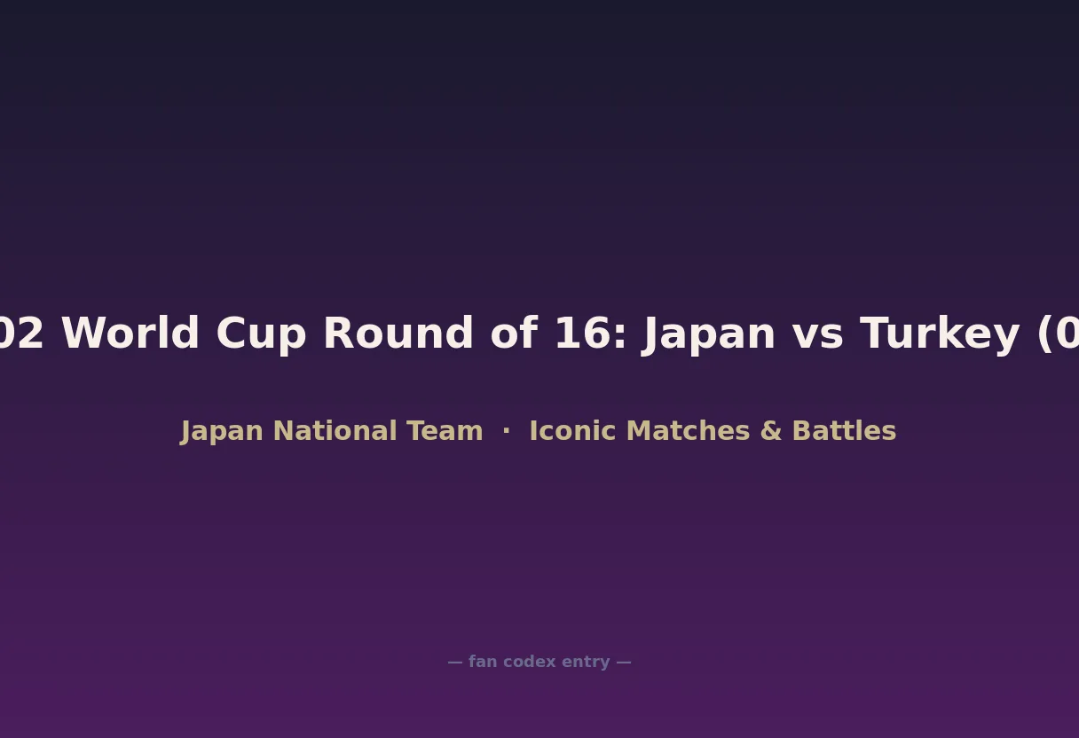 2002 World Cup Round of 16: Japan vs Turkey (0-1)