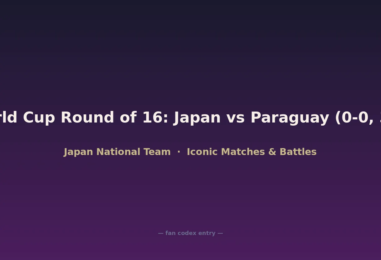 2010 World Cup Round of 16: Japan vs Paraguay (0-0, 3-5 pens)