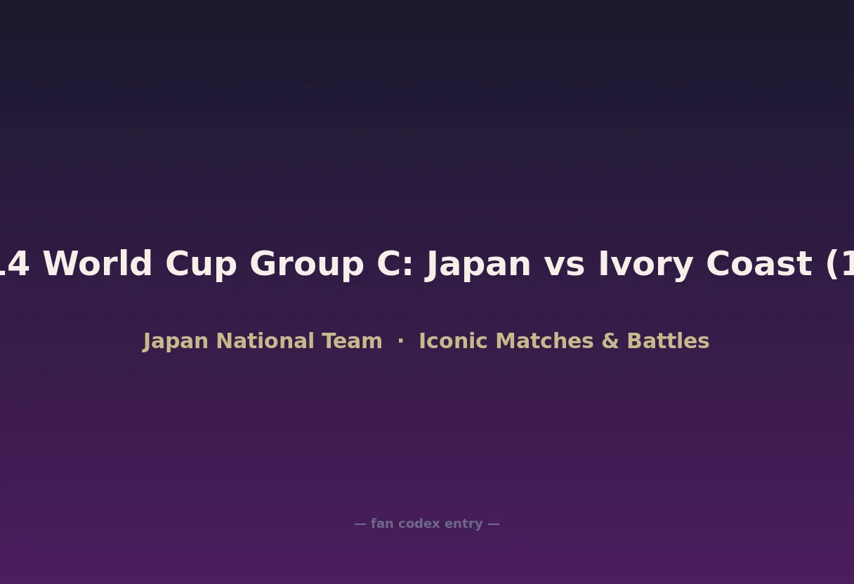 2014 World Cup Group C: Japan vs Ivory Coast (1-2)
