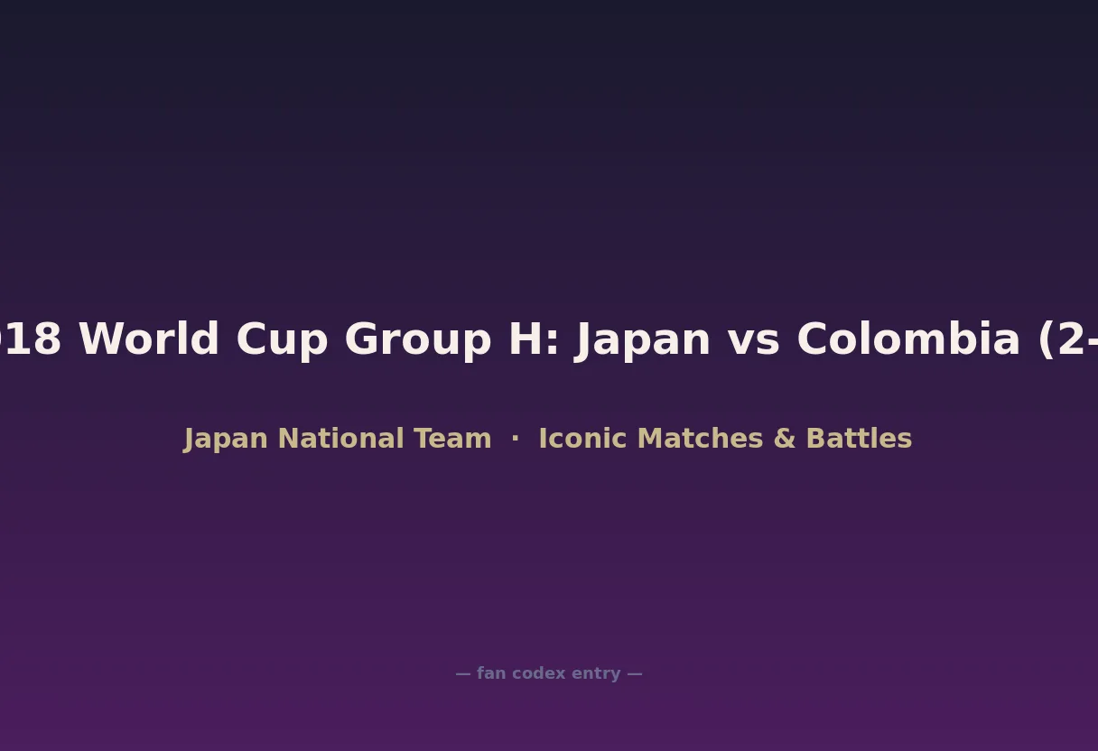 2018 World Cup Group H: Japan vs Colombia (2-1)