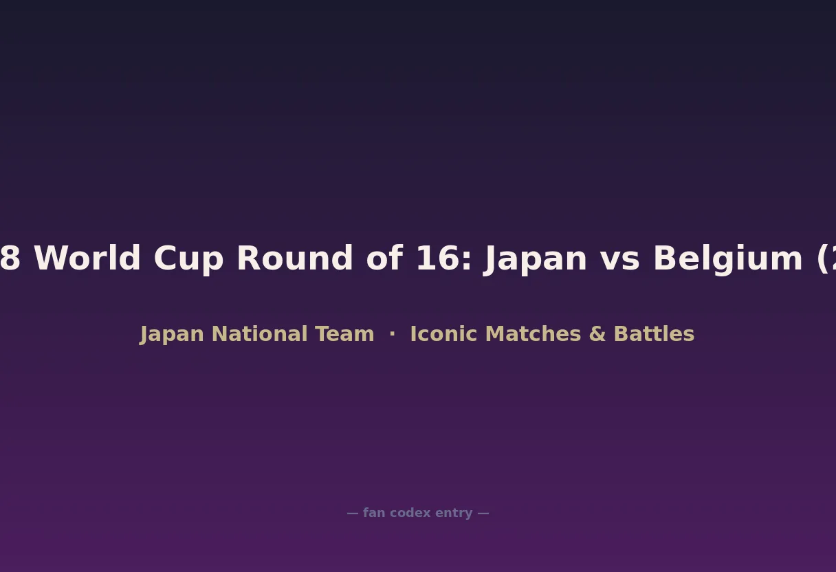 2018 World Cup Round of 16: Japan vs Belgium (2-3)