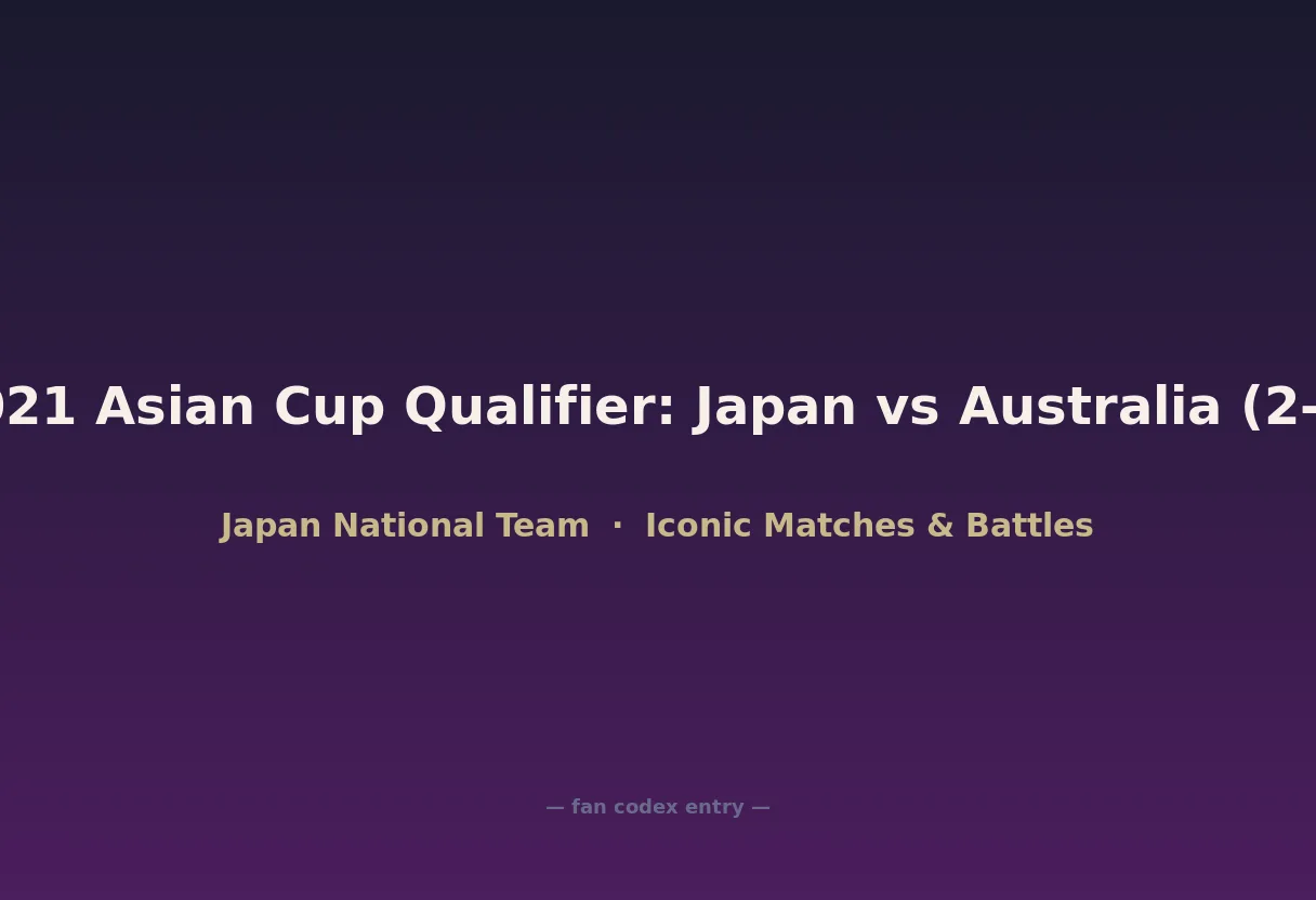 2021 Asian Cup Qualifier: Japan vs Australia (2-1)