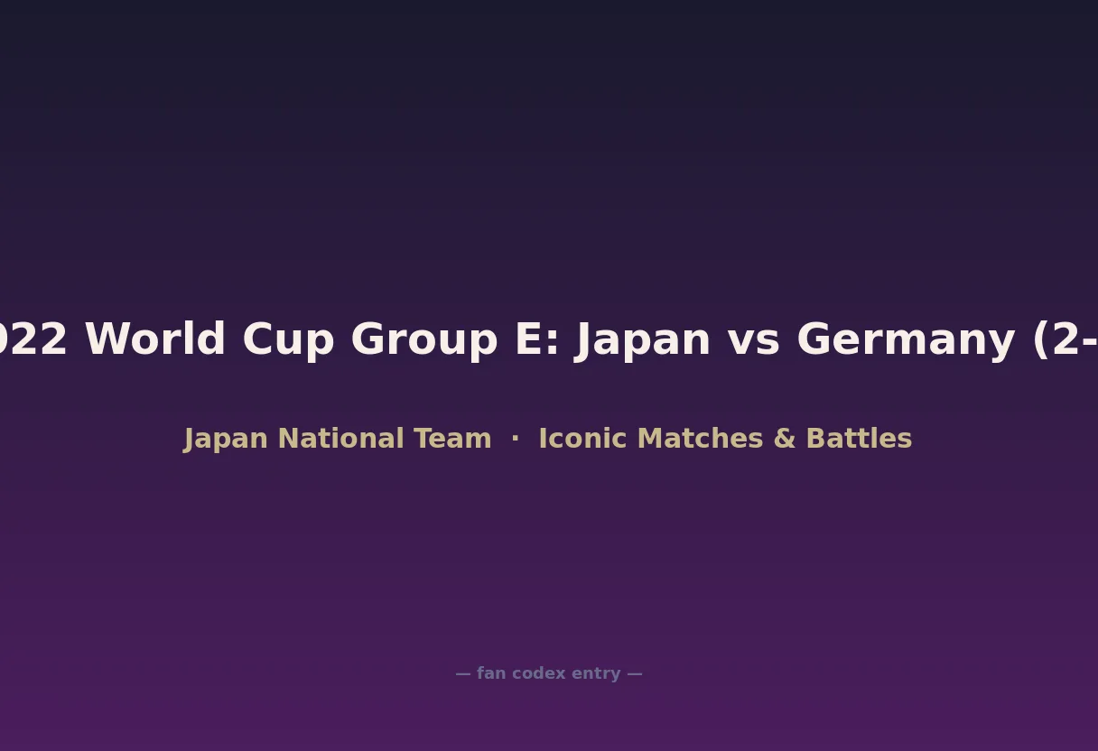 2022 World Cup Group E: Japan vs Germany (2-1)