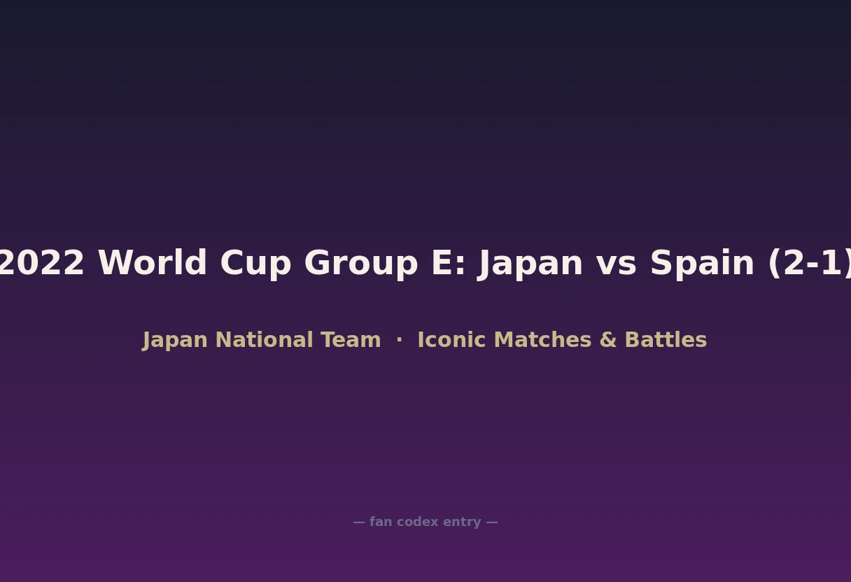 2022 World Cup Group E: Japan vs Spain (2-1)