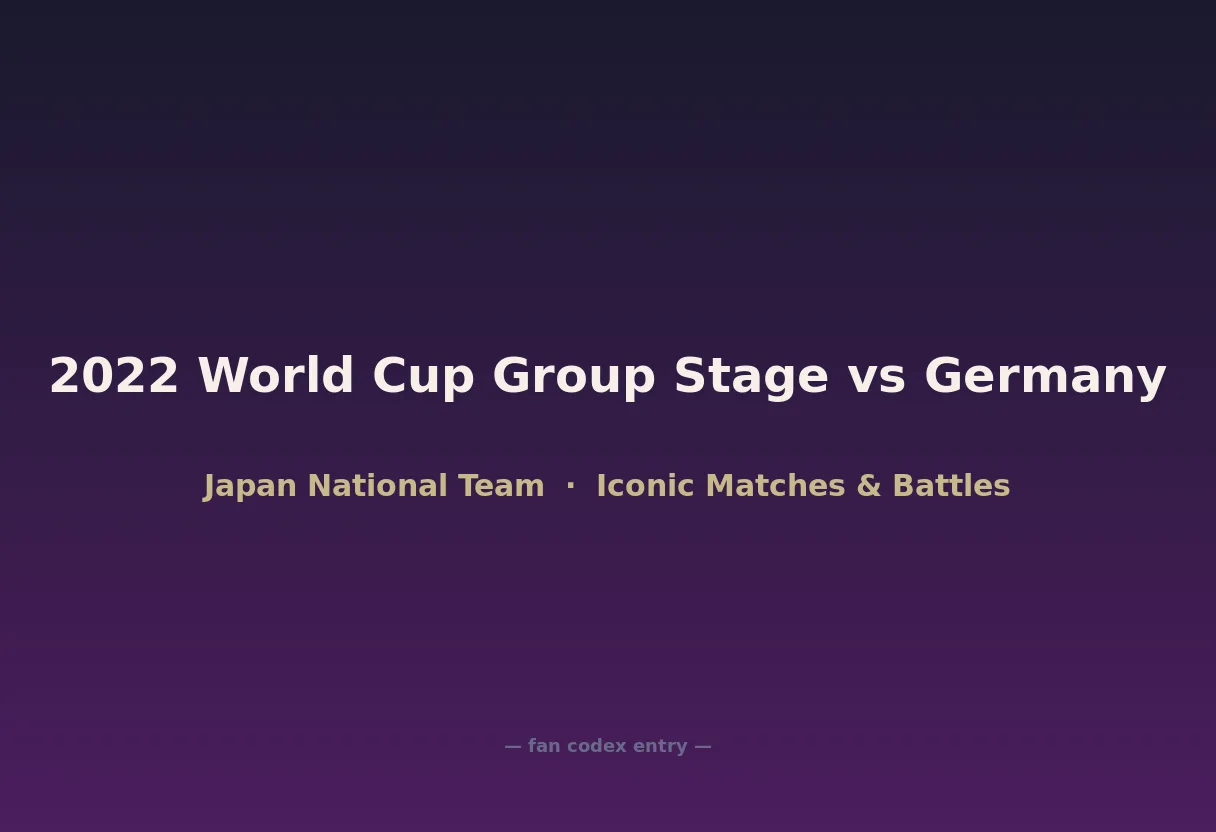 2022 World Cup Group Stage vs Germany